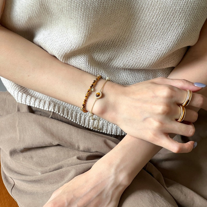 Tiger eye stacking bracelet set - detail view