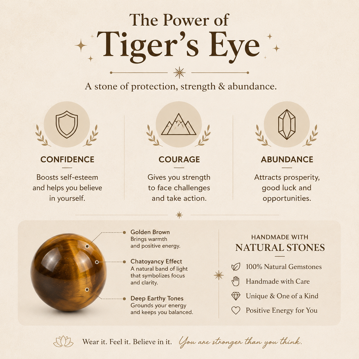 Tiger Eye Natural Crystal Bracelet