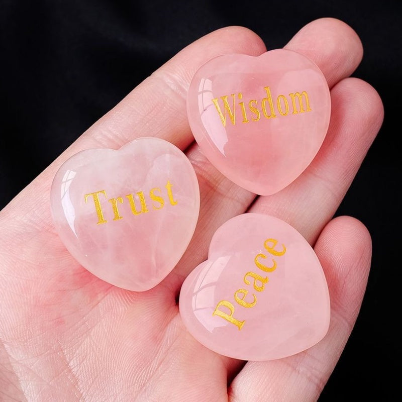 Rose quartz hearts positive affirmations customize your own name