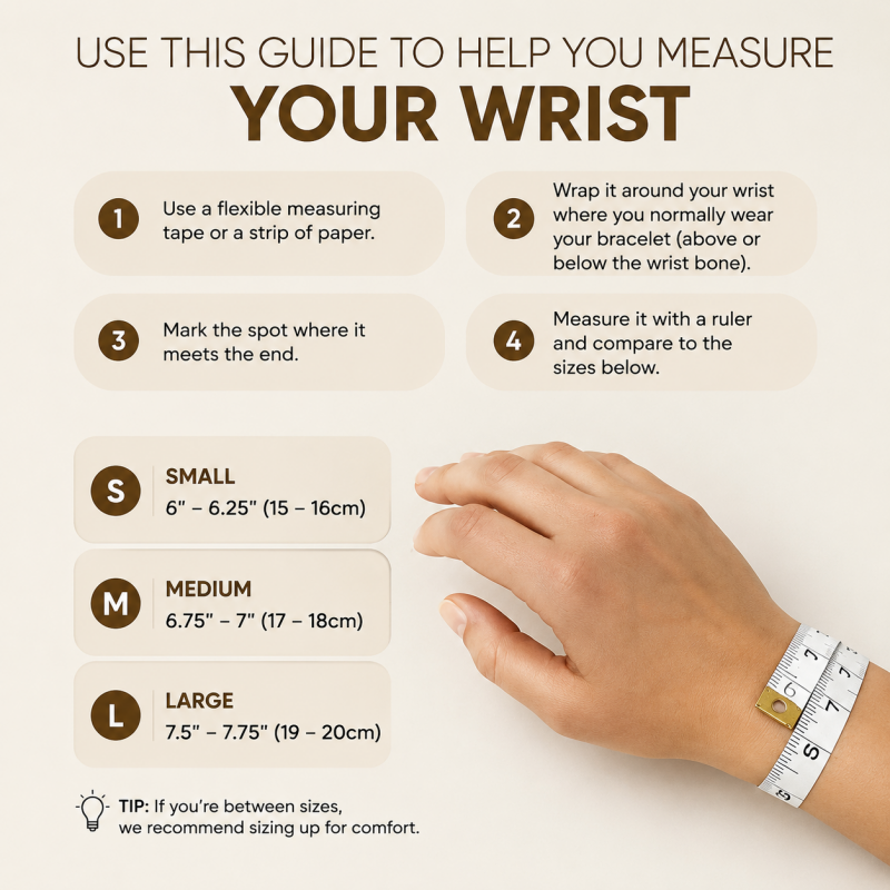 Wrist size measurement guide - S M L