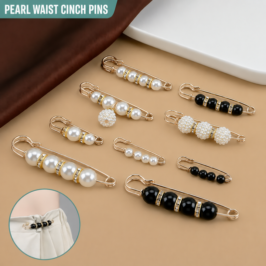 36-Piece Pearl Waist Cinch Pin Set – Decorative Clothing & Pants Tightener Pins