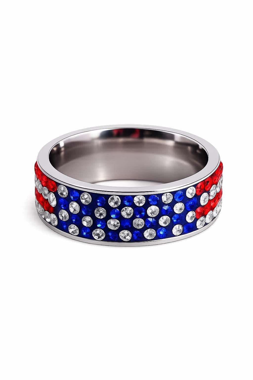Custom Patriotic Ring (Size 9) + FREE Bracelet