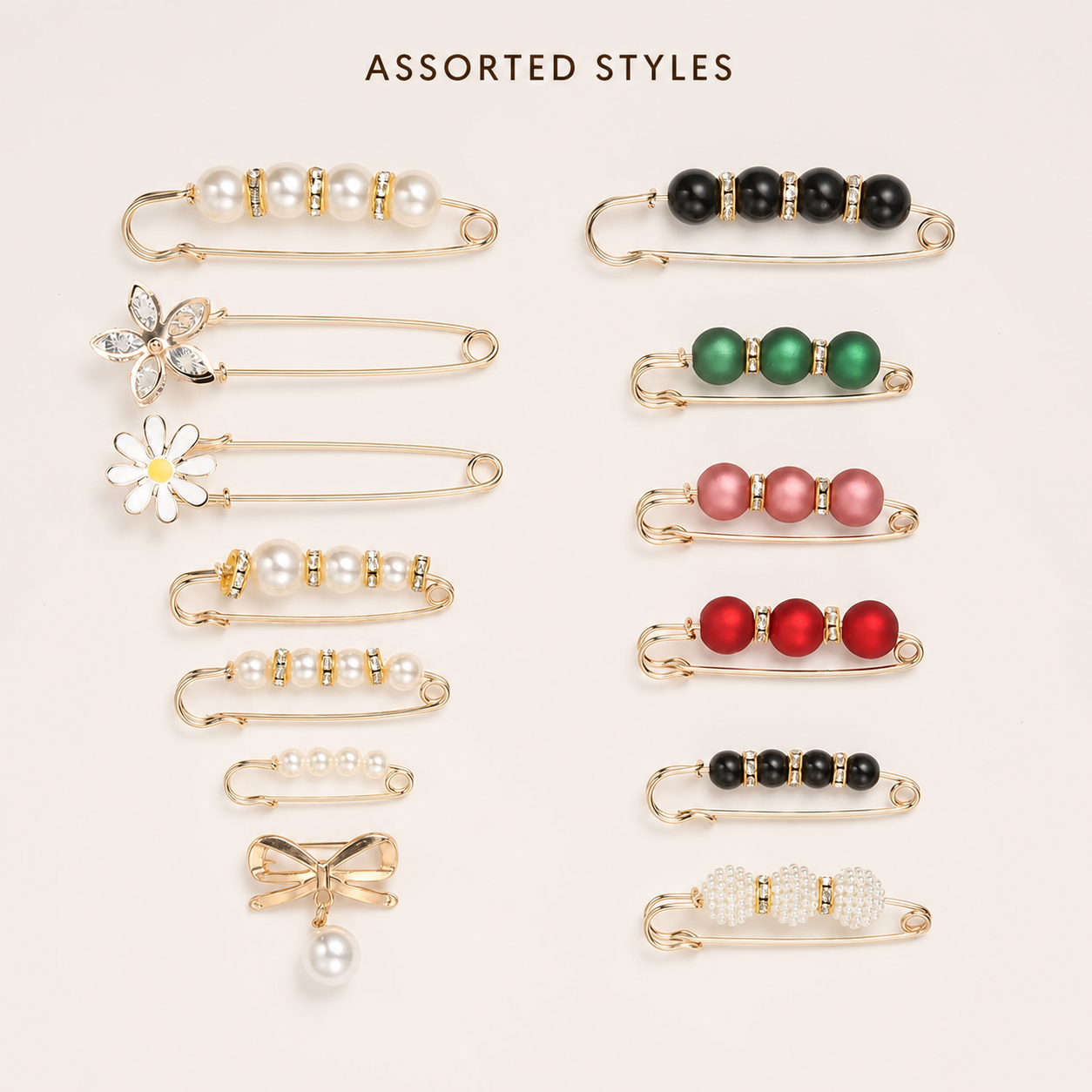 36-Piece Pearl Waist Cinch Pin Set – Decorative Clothing & Pants Tightener Pins